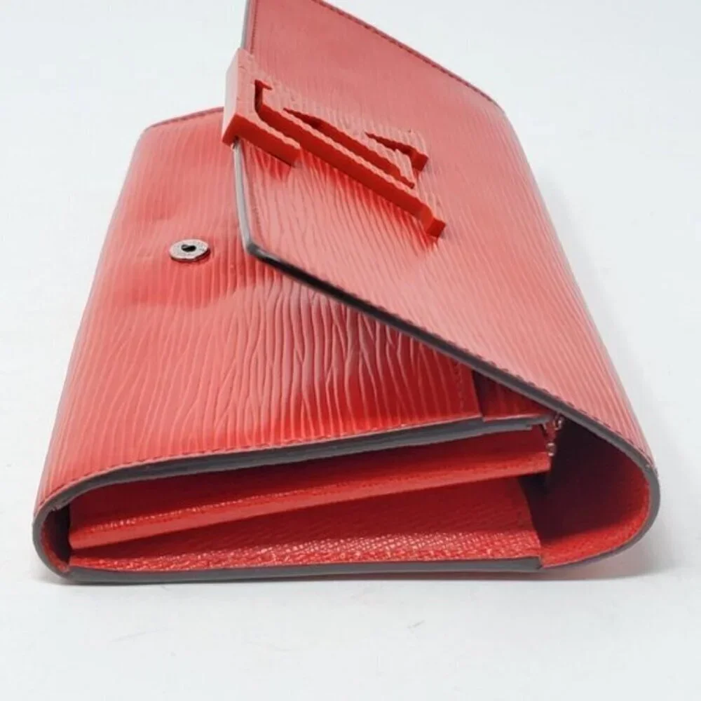 Authentic Louis Vuitton Epi Leather Sarah Wallet Red LV Long Wallet